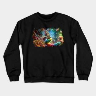 Majestic Caterpillar to Butterfly Transformation, Life goes on Crewneck Sweatshirt